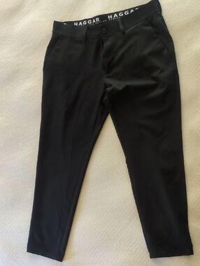 Haggar Black Slim Straight Men's Dress Pants